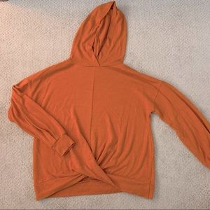 Nine West Orange Hooded Shirt, Twist bottom
